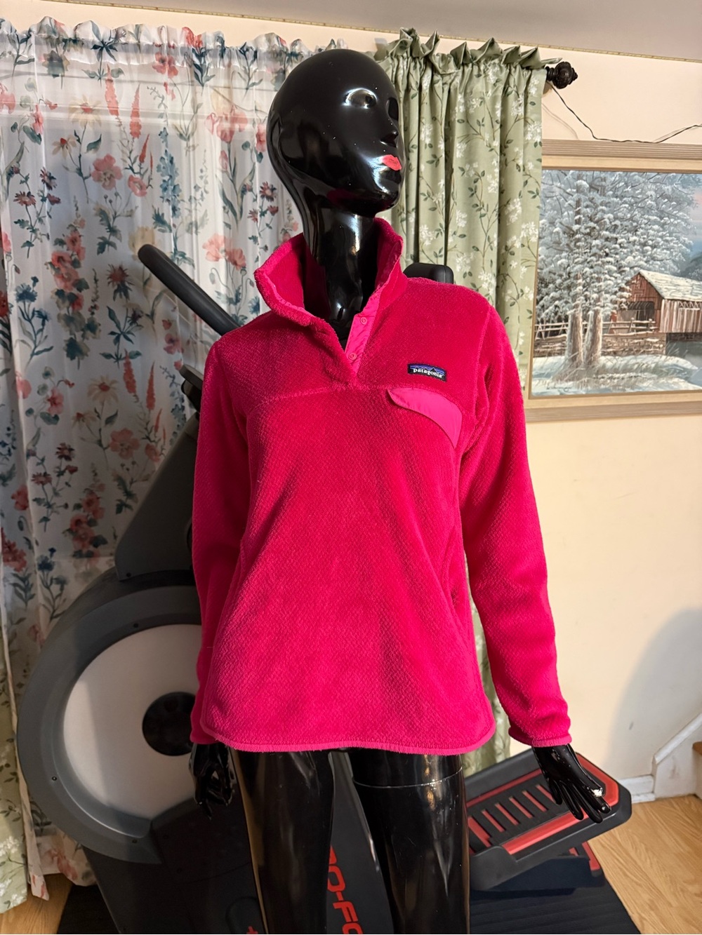Patagonia Women's Plush Fleece Pullover Jacket - Hot Pink